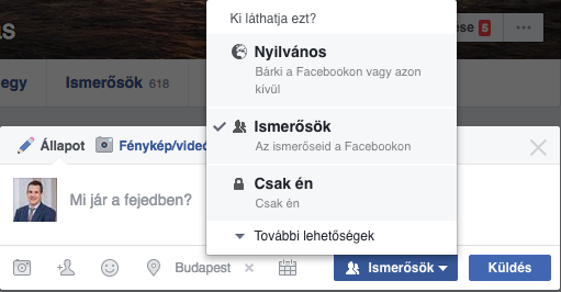 Facebook - poszt láthatósága